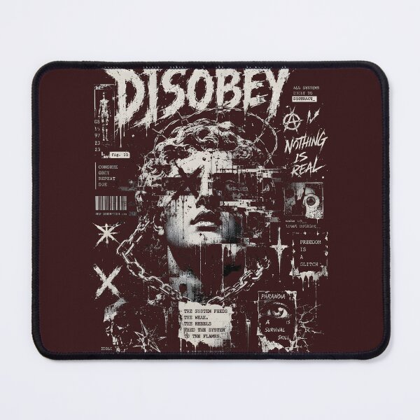 Item preview, Disobey Rebellion Grunge Collage Art designed and sold by RoyalEarthstore.