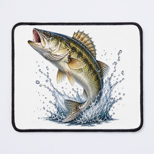 Item preview, Realistic Walleye Leaping Water Illustration - Sport Fishing Art designed and sold by Jaideep Walia.