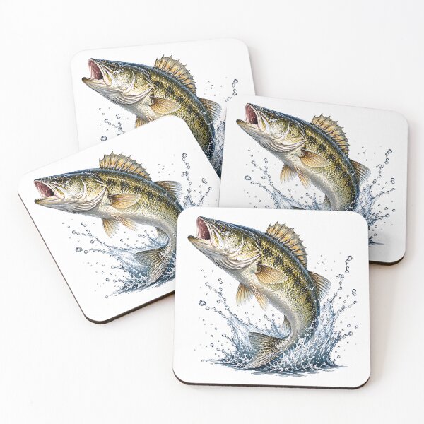 Item preview, Realistic Walleye Leaping Water Illustration - Sport Fishing Art  designed and sold by Jaideep Walia.