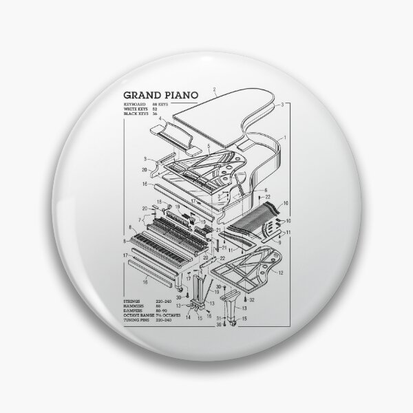 Item preview, Grand Piano Player Pianist Musician Technical Diagram Music designed and sold by GrandeDuc.