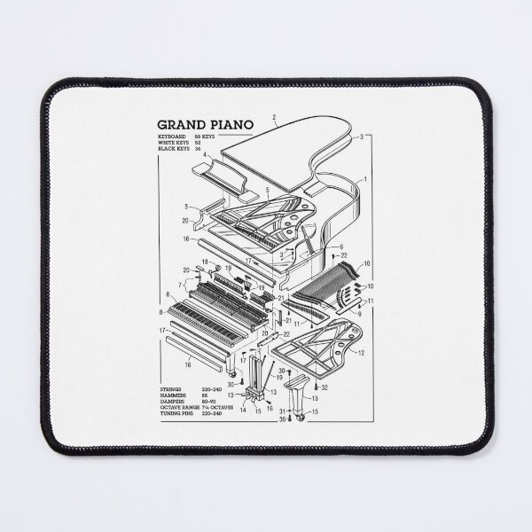 Item preview, Grand Piano Player Pianist Musician Technical Diagram Music designed and sold by GrandeDuc.