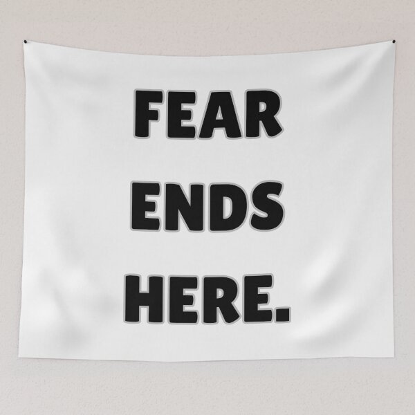 Item preview, Fear Ends Here | Motivational Quote T-Shirt | Bold Mindset Graphic Tee | Inspirational Streetwear designed and sold by UrbanEchoHub.