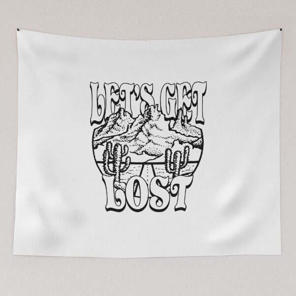 Item preview, Lets Get Lost Desert Mountain Retro Graphic Art designed and sold by The secret storage room.