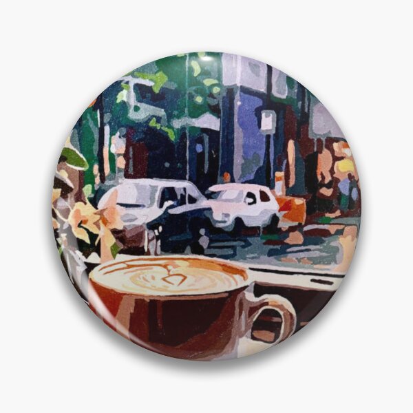 Item preview, Windowside Espresso cafe latte, rainy streetview designed and sold by SybilleKarylin.