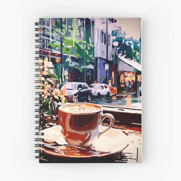 Item preview, Windowside Espresso cafe latte, rainy streetview designed and sold by SybilleKarylin.