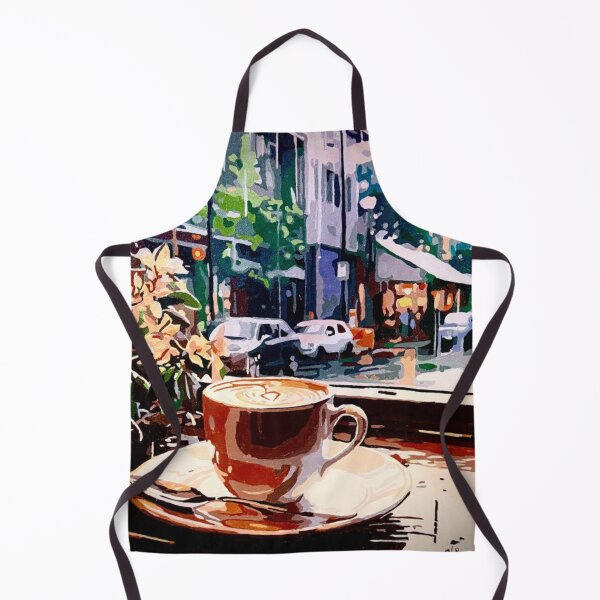 Item preview, Windowside Espresso cafe latte, rainy streetview designed and sold by SybilleKarylin.