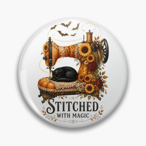 Item preview, Stitched With Magic Pumpkin Sewing Machine designed and sold by Sovereign Supply Co..