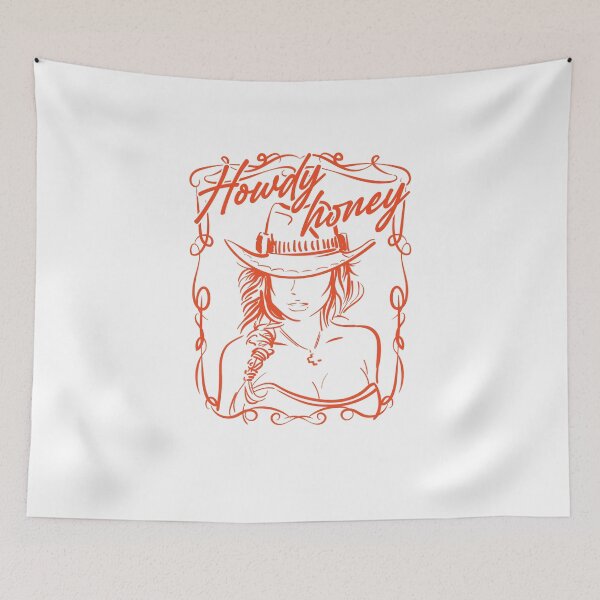 Item preview, Howdy Honey Vintage Cowgirl Graphic Art designed and sold by The secret storage room.