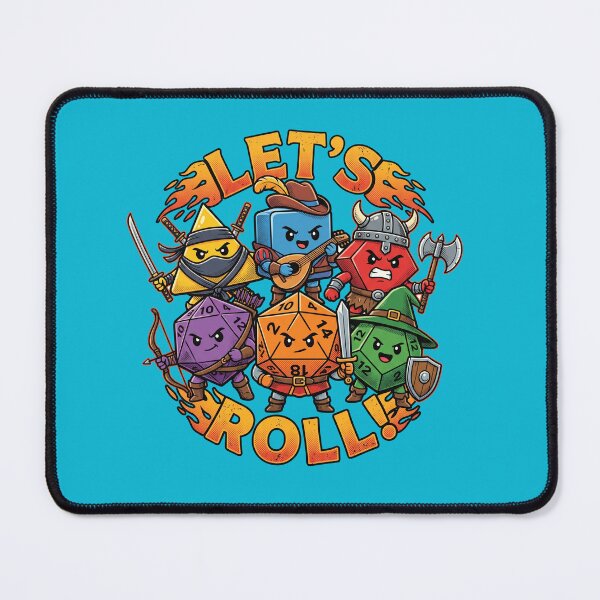 Item preview, Let's Roll Cute RPG Dice Mascots Tabletop Gaming Party designed and sold by AdyKurniawan.