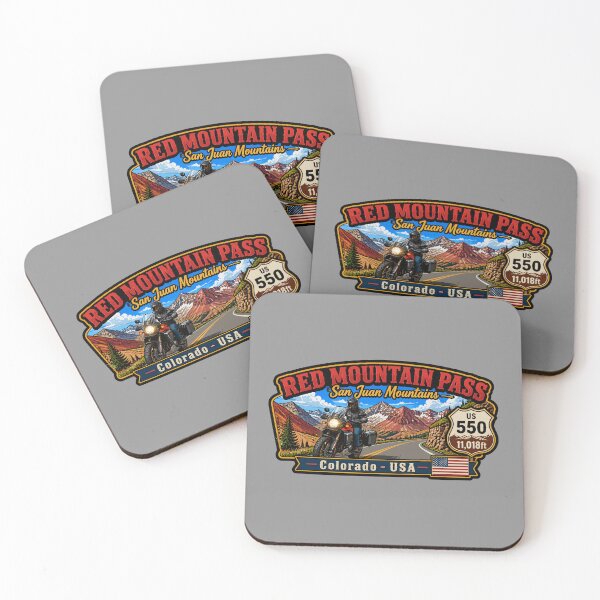 Item preview, Red Mountain Pass Colorado Motorcycle US 550 Sticker TShirt 04 designed and sold by OuterShellUK.
