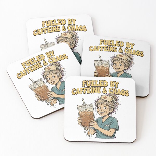 Item preview, Fueled By Caffeine And Chaos Funny Nurse Iced Coffee IV Bag Drip designed and sold by Yellowriversss.