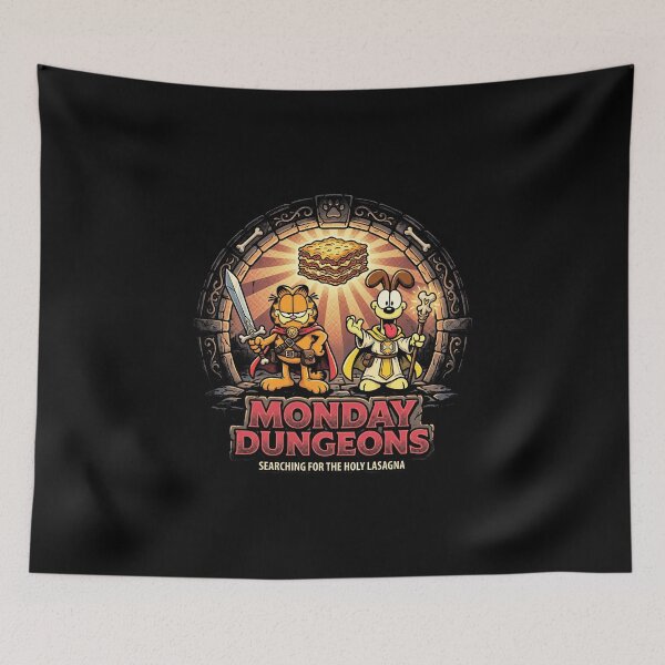Item preview, Monday Dungeons Holy Lasagna Funny Orange Cat RPG Parody designed and sold by AdyKurniawan.