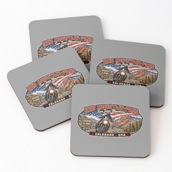 Item preview, Red Mountain Pass Colorado Motorcycle US 550 Sticker TShirt 05 designed and sold by OuterShellUK.
