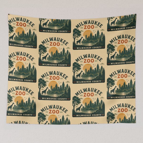 Item preview, Vintage Milwaukee County Zoo Wildlife Skyline Retro designed and sold by Zayn Studio.