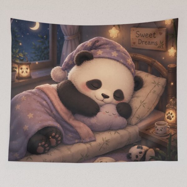 Item preview, Sweet Dreams Panda | Cozy Sleeping Panda | Cute Kawaii Bedtime Animal Illustration designed and sold by Rohinirohi029.