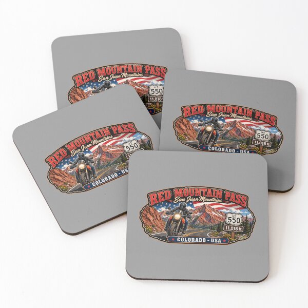 Item preview, Red Mountain Pass Colorado Motorcycle US 550 Sticker TShirt 07 designed and sold by OuterShellUK.