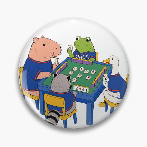 Item preview, Cute Animals Playing Mahjong designed and sold by SurfolioPrints.