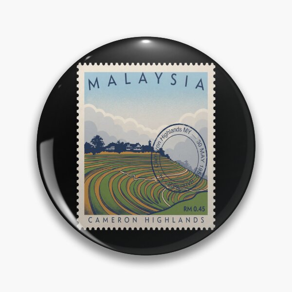 Item preview, Cameron Highlands Malaysia Tea Terraces Mist Stamp Sticker designed and sold by stickercuffs.