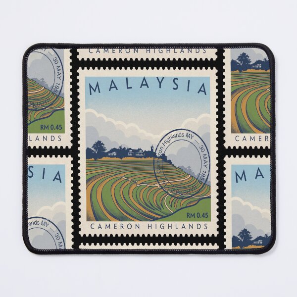 Item preview, Cameron Highlands Malaysia Tea Terraces Mist Stamp Sticker designed and sold by stickercuffs.