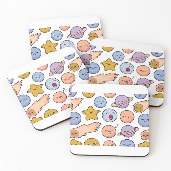 Item preview, Cute Kawaii Space and Planets Pattern Art designed and sold by PeacockThrone25.