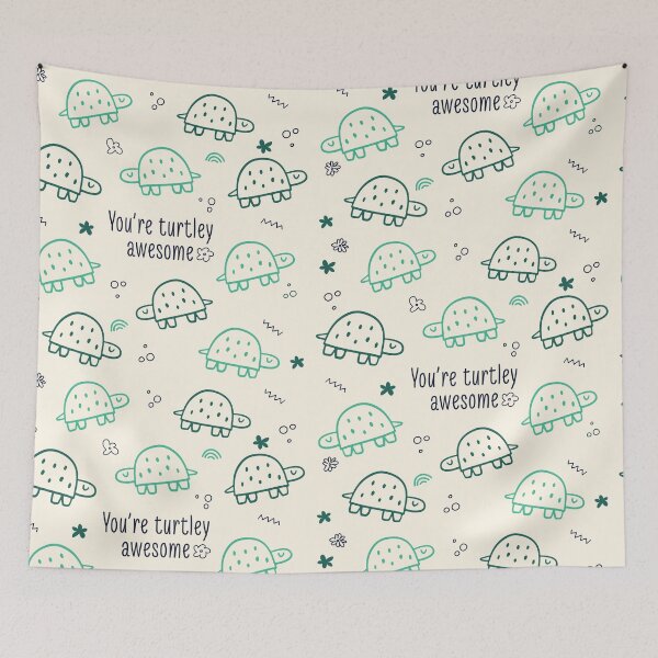 Item preview, You're Turtley Awesome Funny Pun Turtle Doodle designed and sold by LibertyHub.