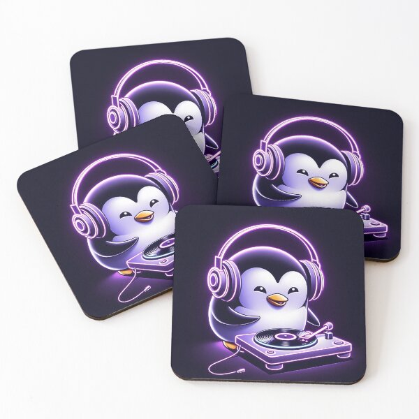 Item preview, Glowing Neon Penguin DJ designed and sold by Michaelragheb.