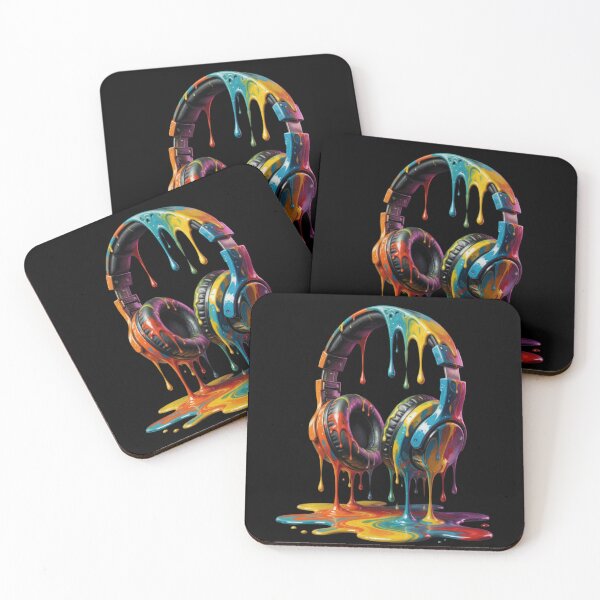 Item preview, Colorful Dripping Headphones Music Art Design designed and sold by CF_VintageDesign.