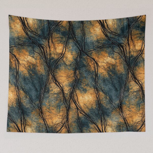 Item preview, Orange and Slate Marbled Branches Design designed and sold by Piotrek0001.