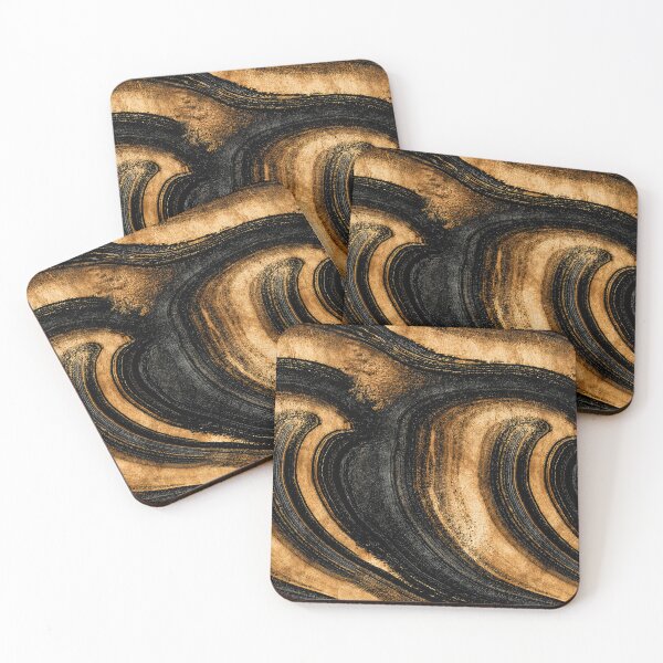 Item preview, Golden Swirl Marble Wood Grain Abstract designed and sold by Piotrek0001.