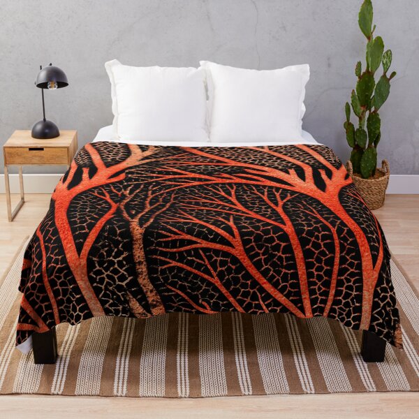 Item preview, Glowing Orange Neural Web on Black Canvas designed and sold by Piotrek0001.