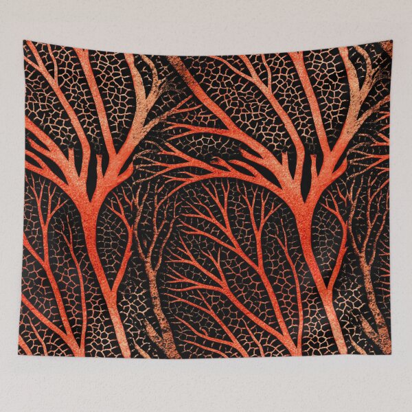 Item preview, Glowing Orange Neural Web on Black Canvas designed and sold by Piotrek0001.
