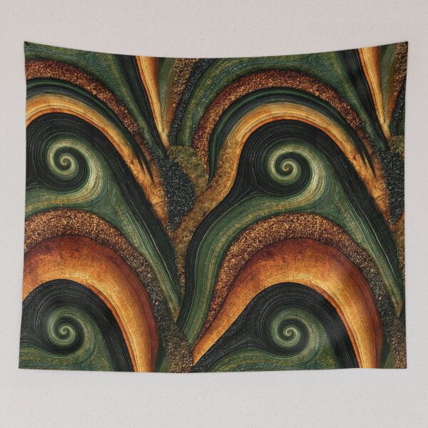 Item preview, Green and Gold Swirl Agate Style Art designed and sold by Piotrek0001.