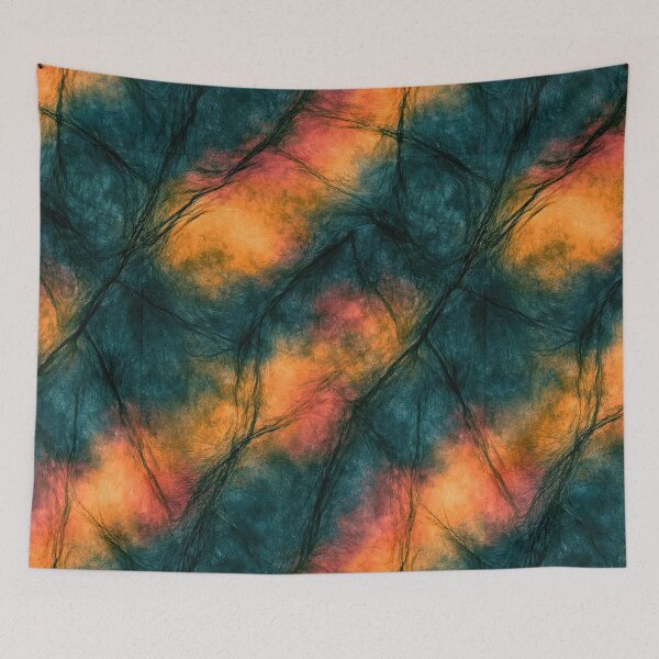 Item preview, Sunset Orange and Teal Marbled Abstract designed and sold by Piotrek0001.