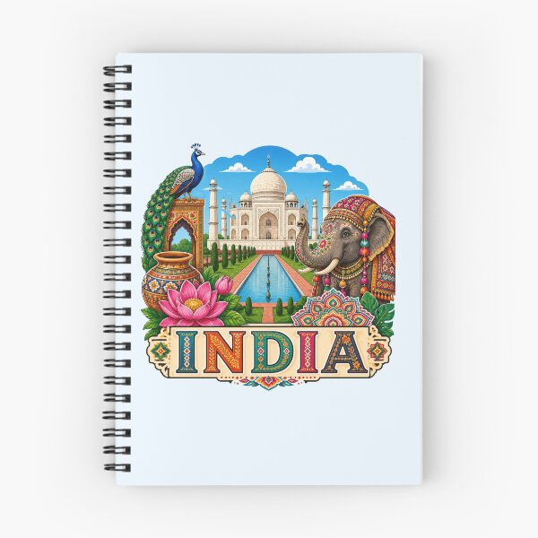 Item preview, India - Taj Mahal, Elephant & Peacock designed and sold by Myra365Art.