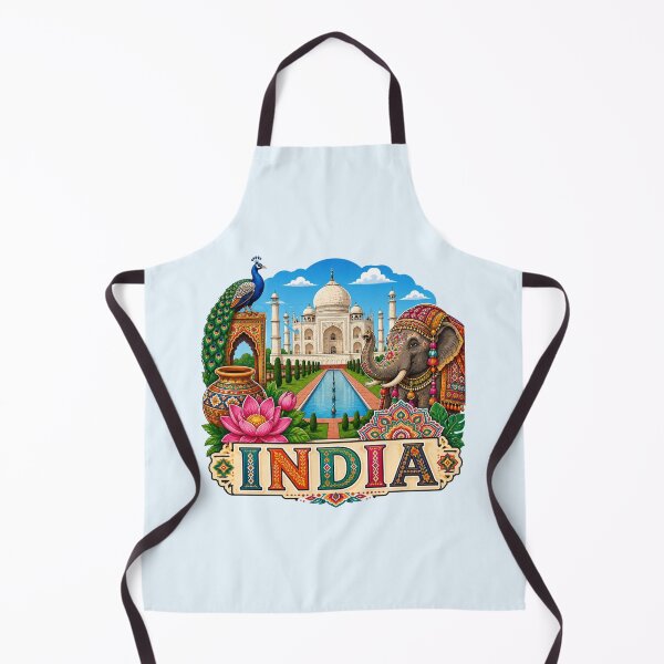 Item preview, India - Taj Mahal, Elephant & Peacock designed and sold by Myra365Art.