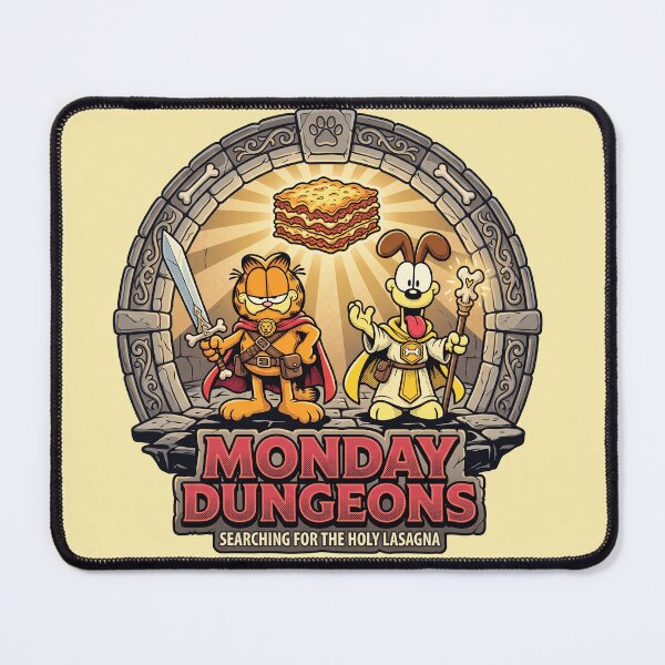 Item preview, Monday Dungeons Holy Lasagna Funny Orange Cat RPG Parody designed and sold by AdyKurniawan.