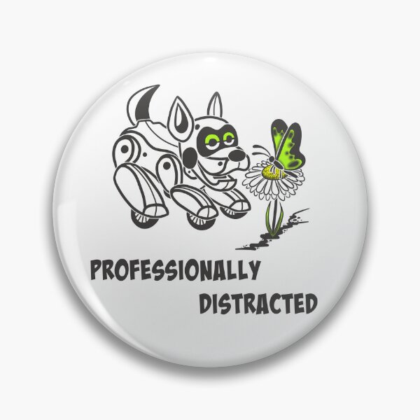 Item preview, Professionally Distracted | Funny Robot Dog Sticker designed and sold by Samaya-.