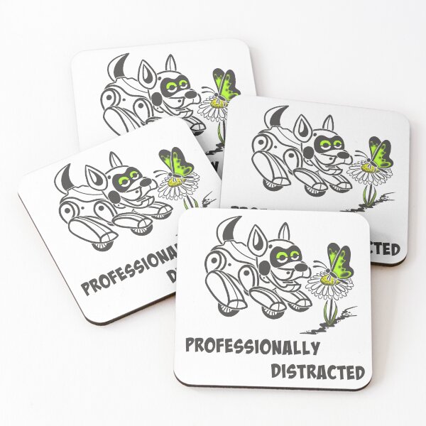 Item preview, Professionally Distracted | Funny Robot Dog Sticker designed and sold by Samaya-.