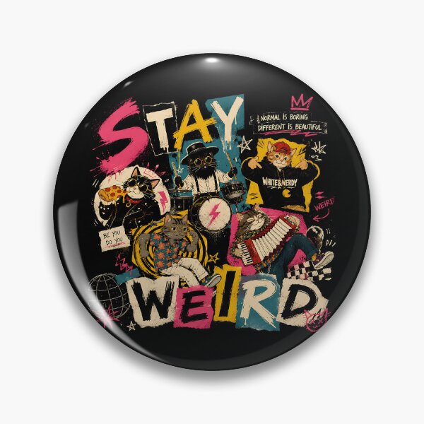 Item preview, Stay Weird Retro Cat Band designed and sold by bcouchie.