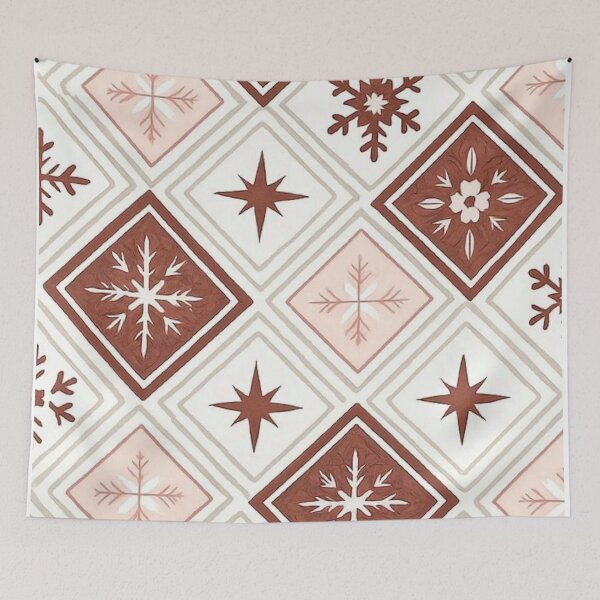 Item preview, Cozy Folk Winter Snowflake Geometric Argyle Pattern designed and sold by LYAN-STORE.