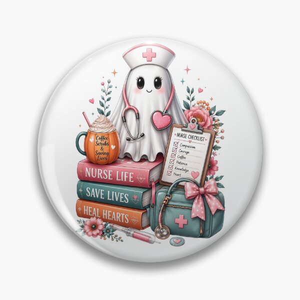 Item preview, Nurse Life Save Lives Heal Hearts Ghost Halloween designed and sold by Sovereign Supply Co..