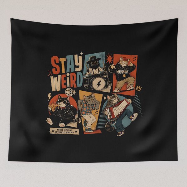 Item preview, Stay Weird Music Cats, Feline Street Style designed and sold by bcouchie.