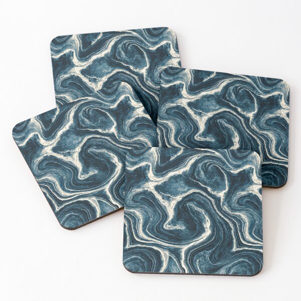 Item preview, Vortex Teal and White Marble Swirl Art designed and sold by Piotrek0001.