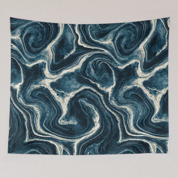 Item preview, Vortex Teal and White Marble Swirl Art designed and sold by Piotrek0001.
