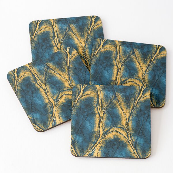 Item preview, Midnight Teal and Amber Vein Flow Art designed and sold by Piotrek0001.