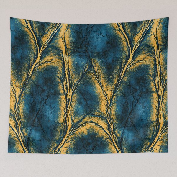 Item preview, Midnight Teal and Amber Vein Flow Art designed and sold by Piotrek0001.