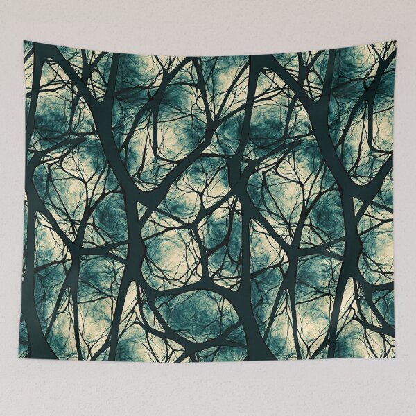 Item preview, Teal and Slate Biological Vine Pattern designed and sold by Piotrek0001.
