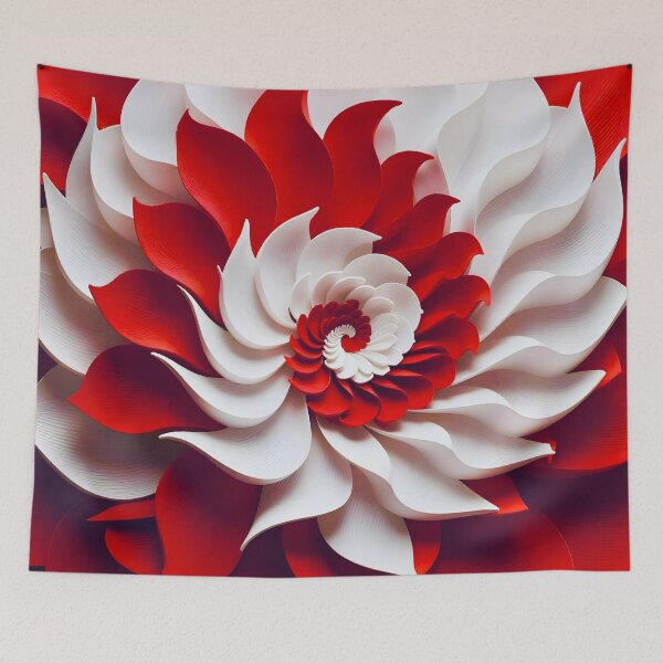 Item preview, Spiral Flower in Red and White  designed and sold by Vicky Brago-Mitchell®.