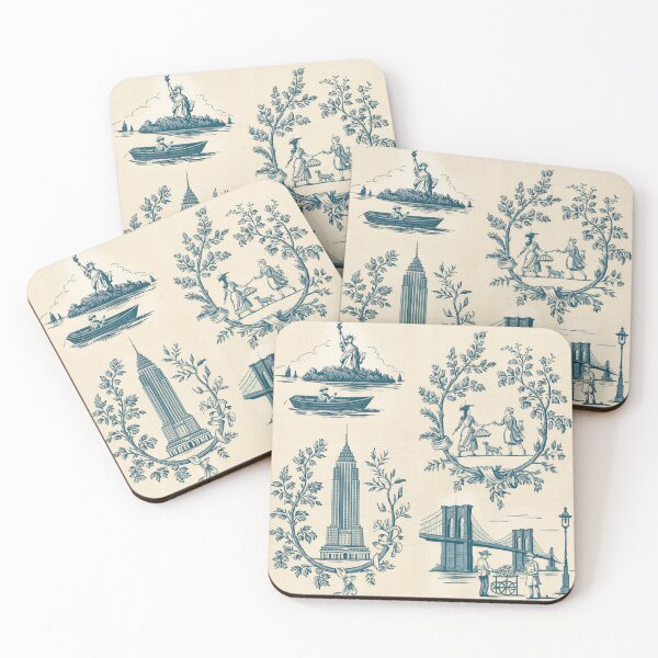 Item preview, Toile de Jouy - New York - A Modern Interpretation Using AI designed and sold by SorryFrog.