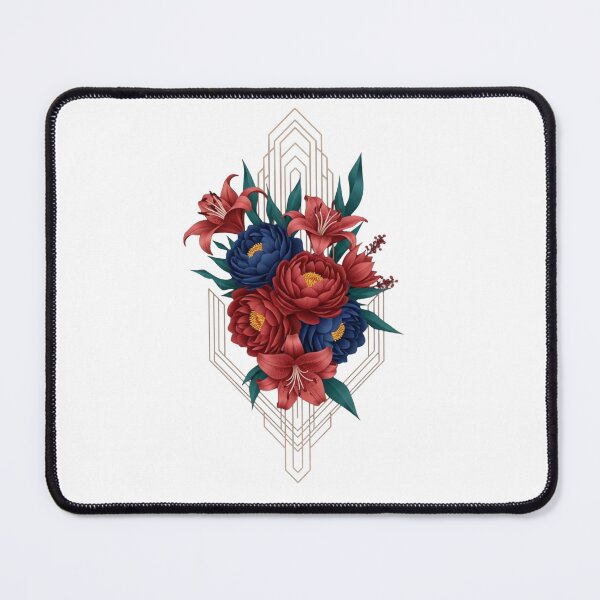 Item preview, Art Deco Floral Geometry - Peonies and Lilies designed and sold by Dzblack.